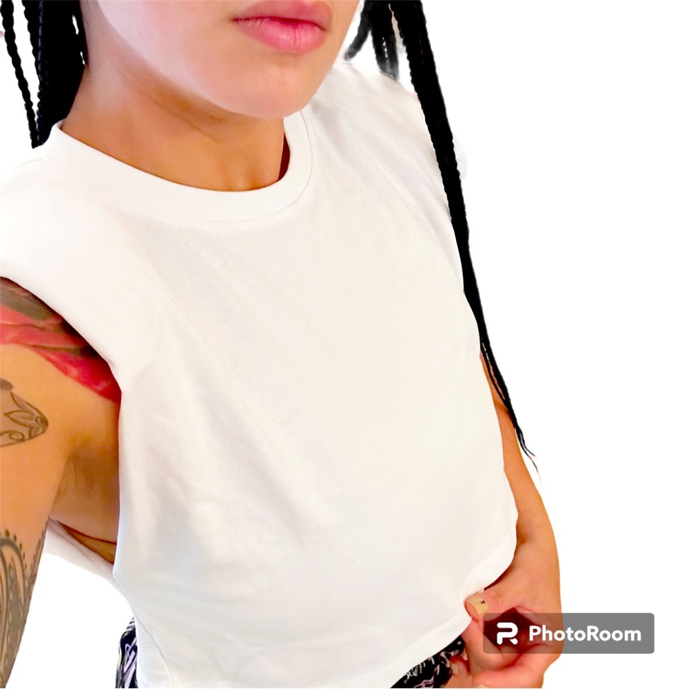 Zara structured boxy crop top
